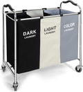 Laundry Basket with Wheels 240l Laundry Hamper - 3Section Sorter