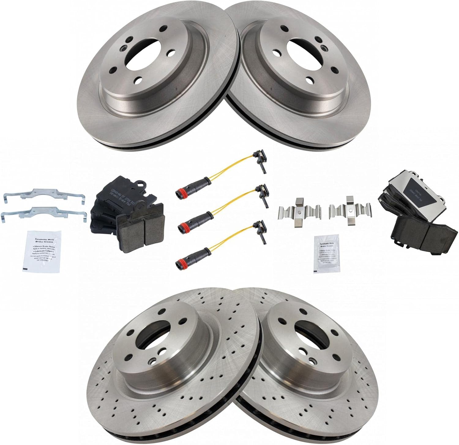TRQ Brake Pad & Rotor Kit for 2000-2002 Mercedes-Benz Models