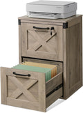 DEVAISE 2 Drawer File Cabinet with Lock - Gray Oak Farmhouse Style