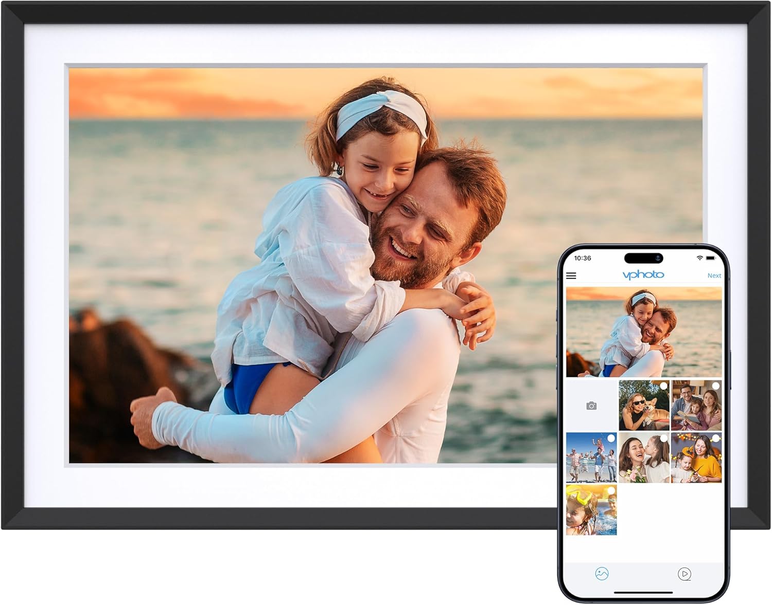 Dragon Touch 10.1ft' Digital Picture Frame with Wi-Fi Sharing
