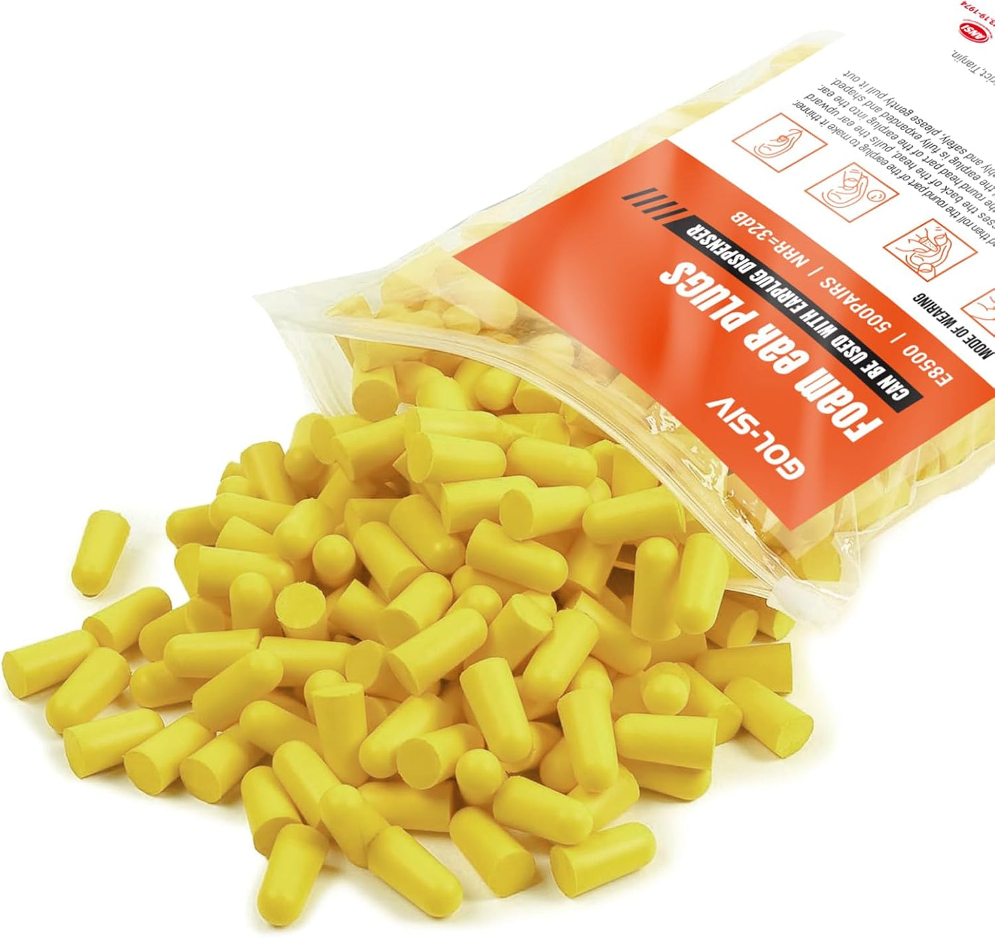500 Pairs Foam Ear Plugs for Noise Reduction and Comfort