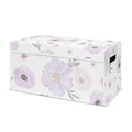 Purple Watercolor Floral Small Fabric Toy Storage Bin - Pretty Nursery