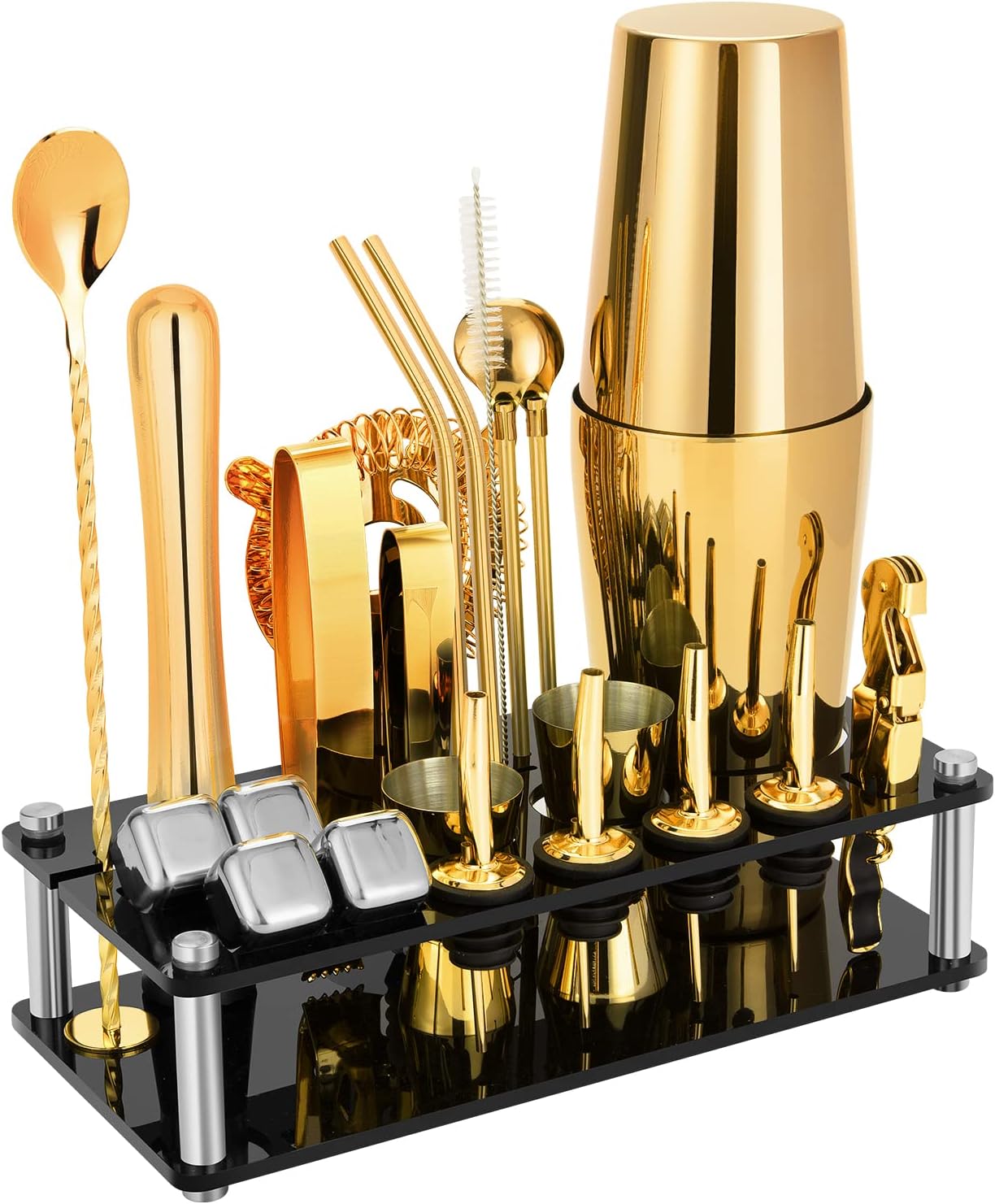 23-Piece Boston Cocktail Shaker Set for Home and Party Use