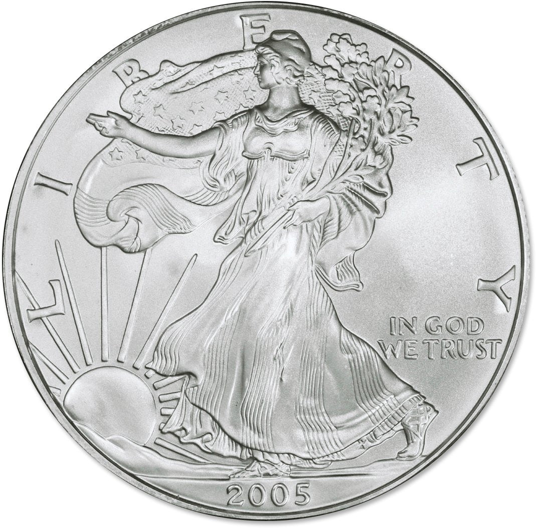 2005 American Silver Eagle Uncirculated Silver Dollar with COA
