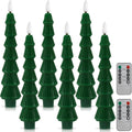 Funtery 6 Pcs LED Christmas Tree Flameless Taper Candles - Real Wax