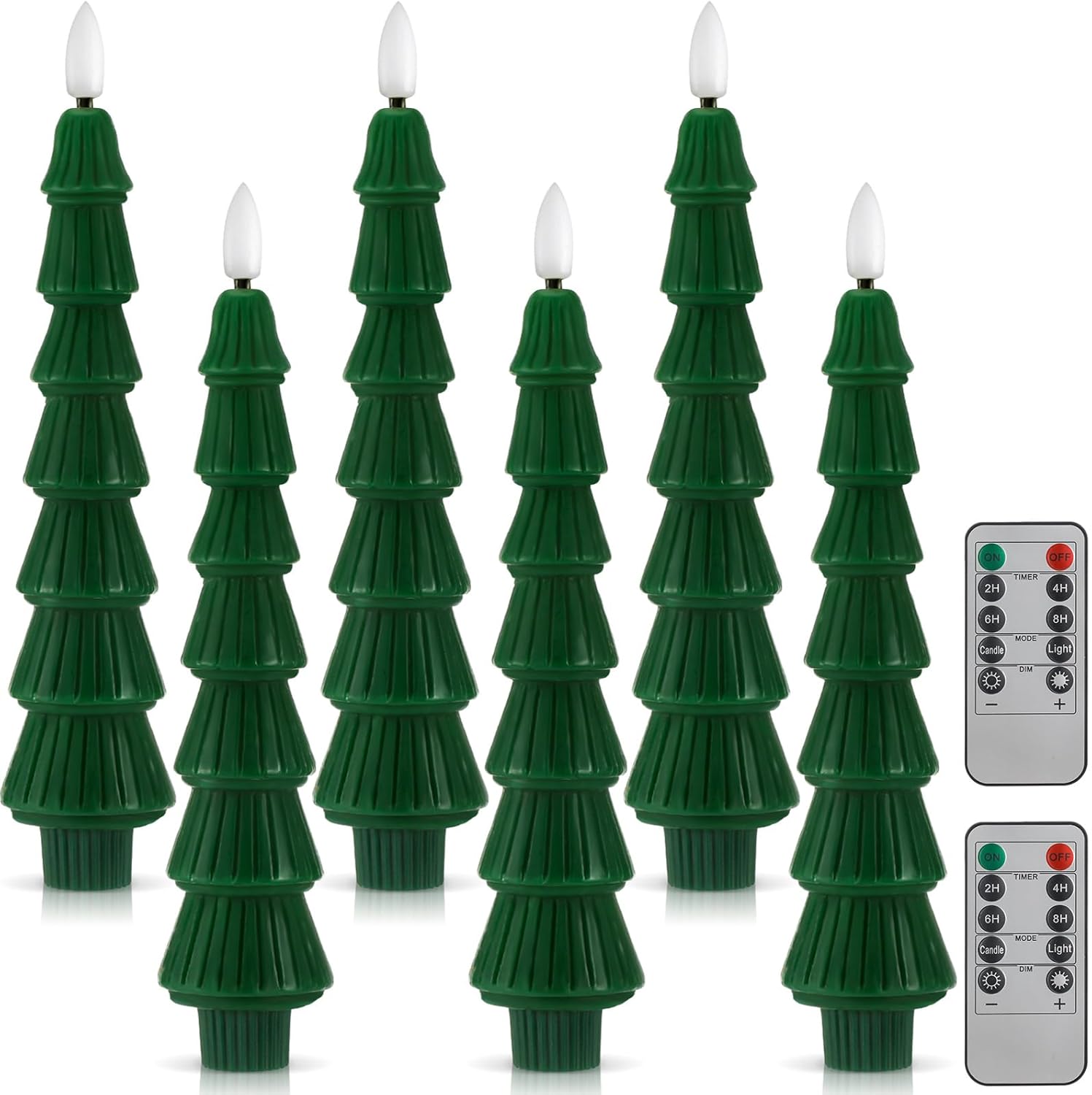Flameless Taper Candles for Christmas - 6 Pcs LED Lights