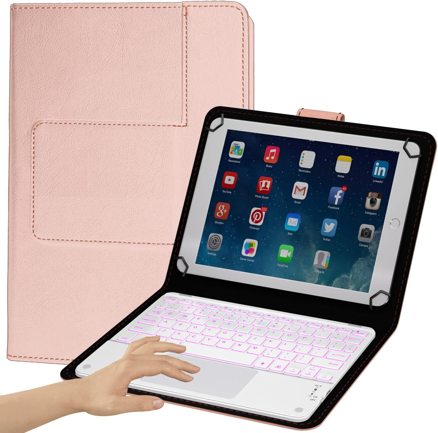 TouchPad Keyboard Case for 9 to 11 Inch Tablets with Backlit