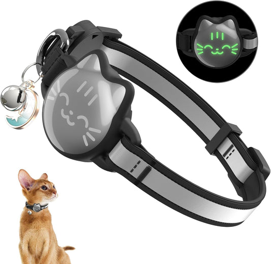 GPS-Enabled Breakaway Cat Collar with AirTag Holder