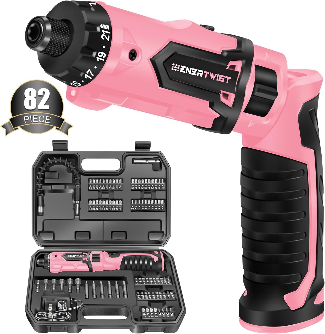 Enertwist Electric Screwdriver: 8V Max Torque & 82 Accessories