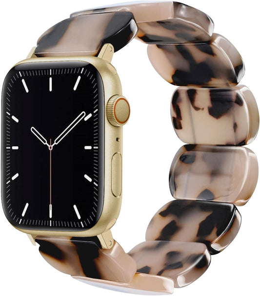 Resin Stretchy Beaded Watch Band for Apple Watch - Stylish Comfort!