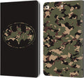 Batman DC Comics Camouflage Logos Leather Wallet Case for iPad 9.7