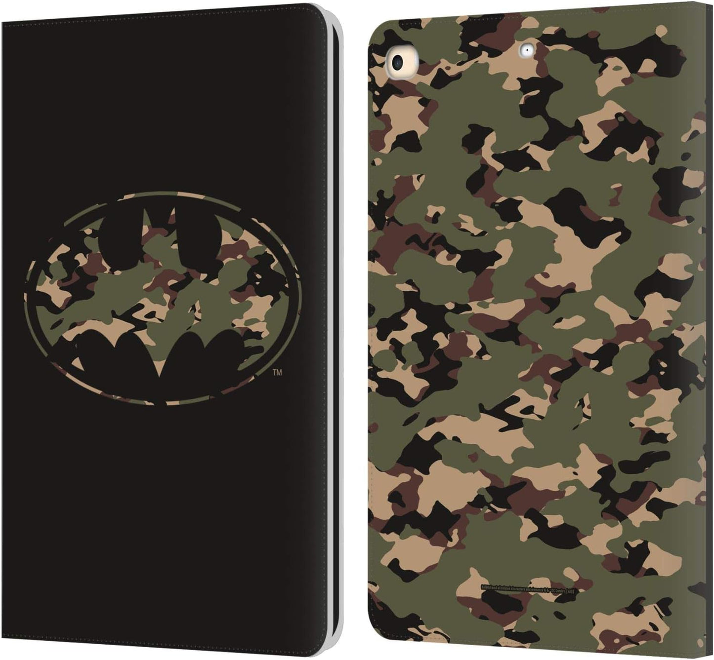 Batman DC Comics Camouflage Logos Leather Wallet Case for iPad