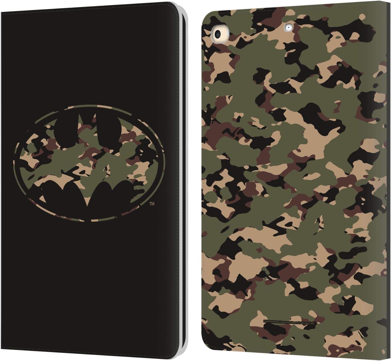 Batman DC Comics Camouflage Logos Leather Wallet Case for iPad