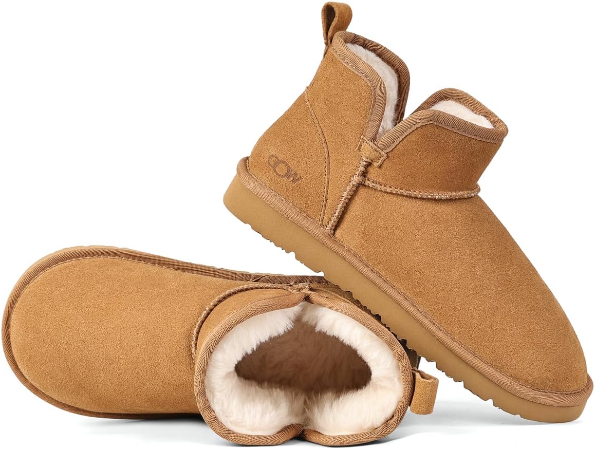 OOW Winter Ankle Genuine Suede Boots for Women Comfort & Style