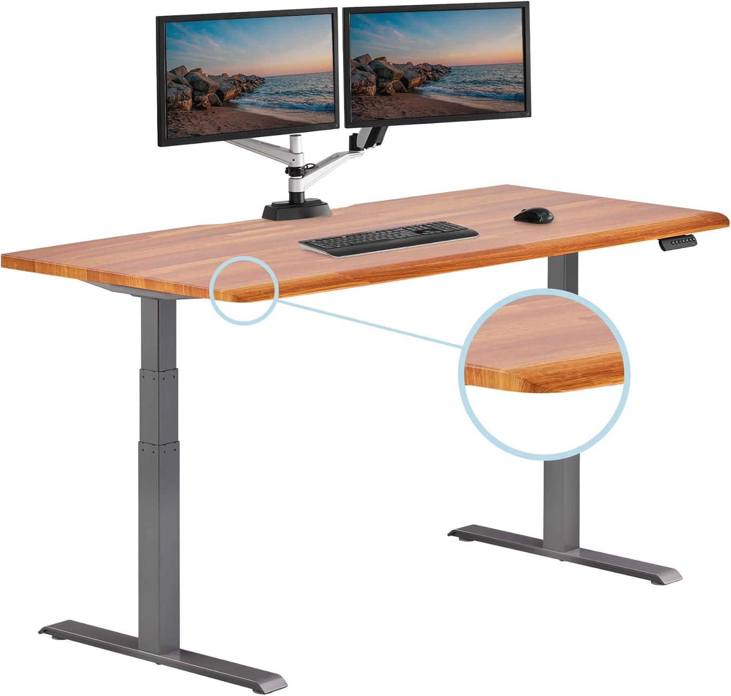 Vari 72x30 Electric Standing Desk - Ergonomic Sloped Edge