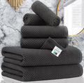 Gray Towels Set of 6 - 100% Cotton Quick Dry Soft Bath Towels