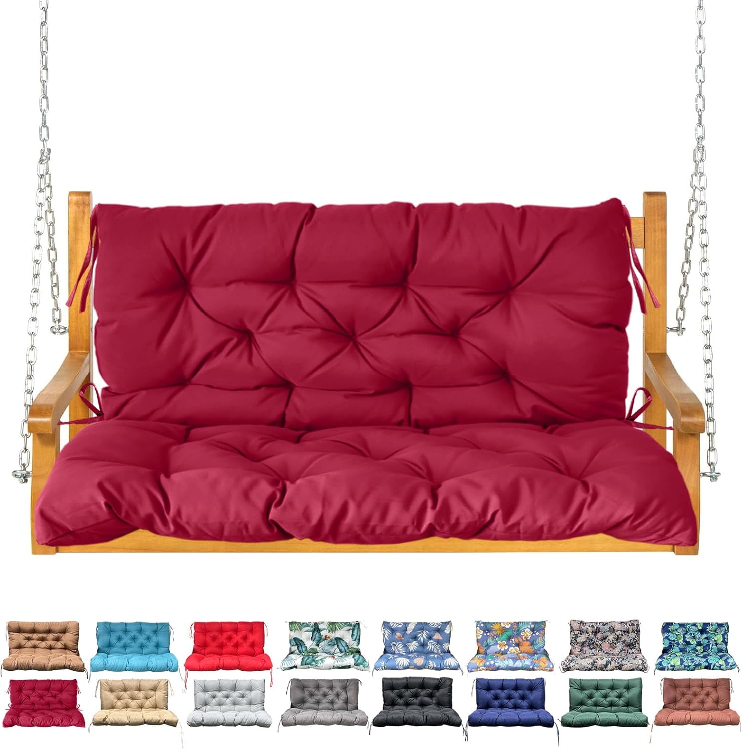 Porch Swing Cushion with Backrest for Outdoor Furniture Comfort