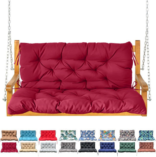 Porch Swing Cushion with Backrest for Outdoor Furniture Comfort