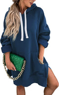 PRETTYGARDEN Oversized Sweatshirt for Women - Split Hem Hoodie Dress
