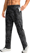 Men's Fleece Lined Sweatpants with Zipper Pockets - Warm Athletic Fit