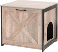 Cat Litter Box Furniture Hidden Enclosure - Greige Side Table