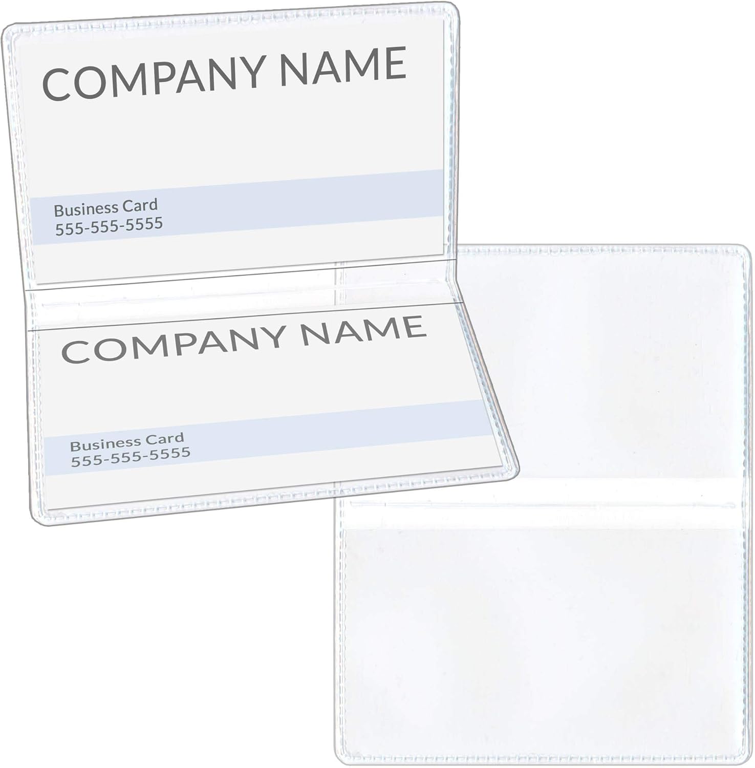 Clear Folding Business Card Holders - 500 Pack for Organization