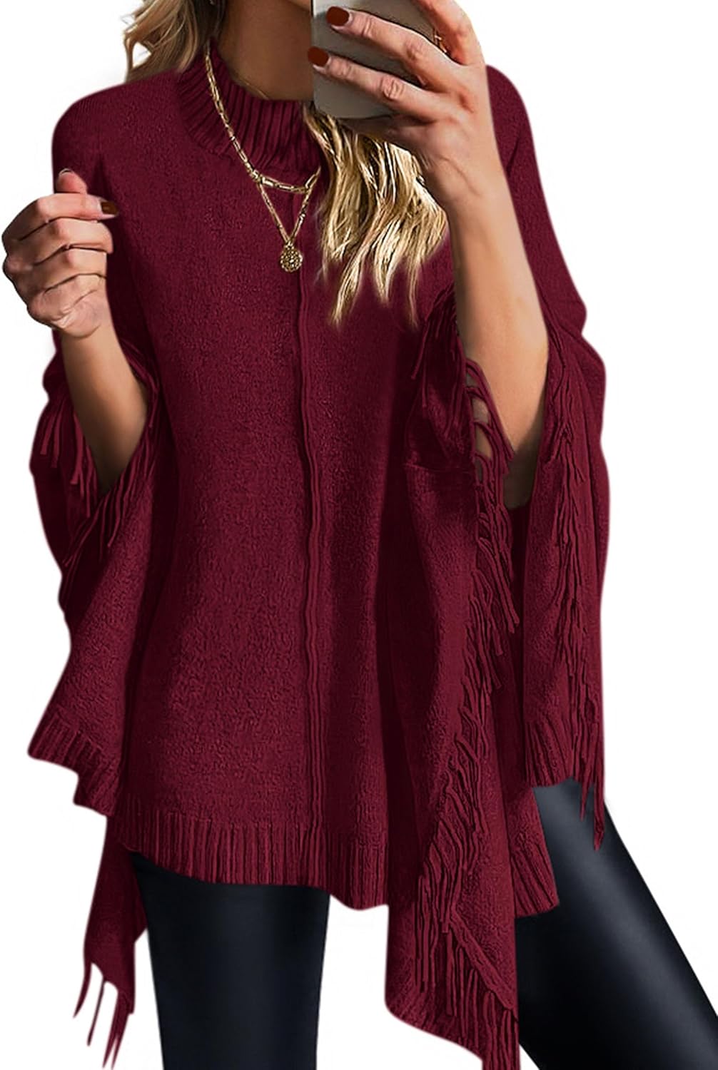 Trendy Chunky Knit Fringe Shawls for Women - Fall Winter Must-Have