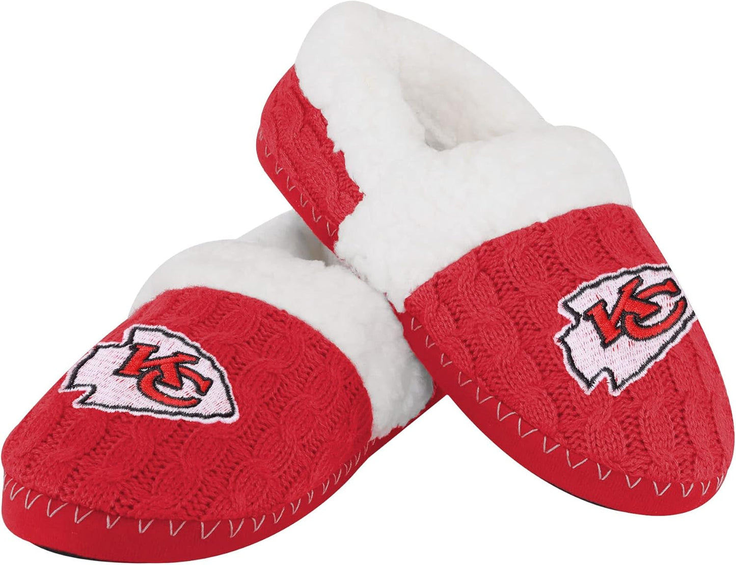 FOCO Women's NFL Team Color Moccasin Slippers for Comfort