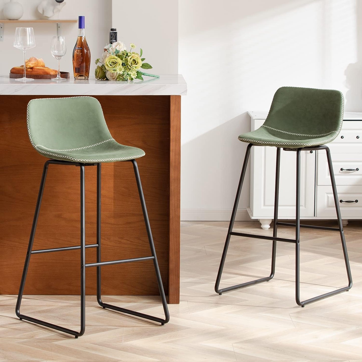 HeuGah Bar Height Bar Stools Set of 2 for Kitchen Island