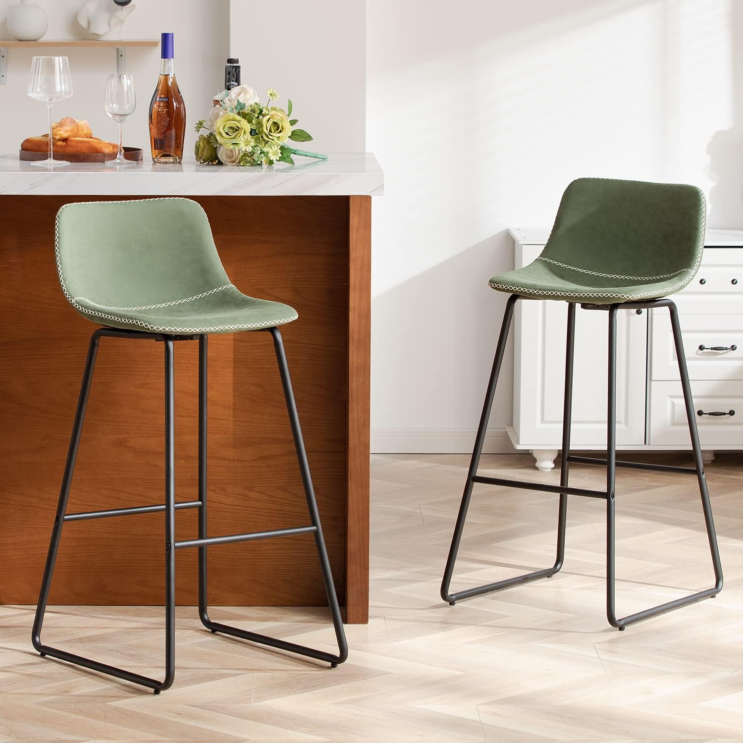 HeuGah Bar Height Bar Stools Set of 2 for Kitchen Island