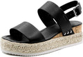 Athlefit Women's Espadrilles Wedge Sandals Ankle Strap - Chic Comfort