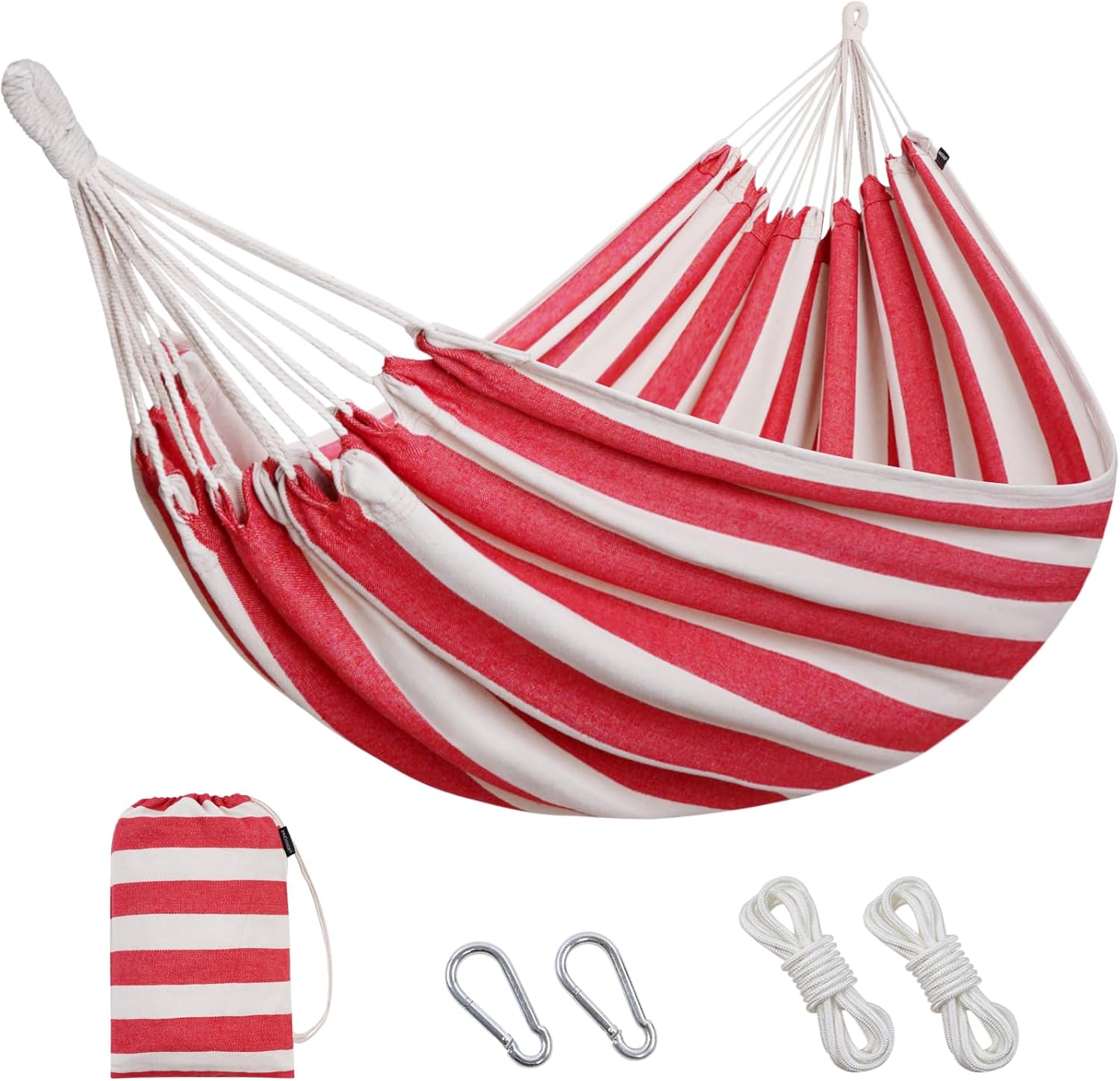Brazilian Double Hammock for 2 with Tree Straps and Carrying Bag