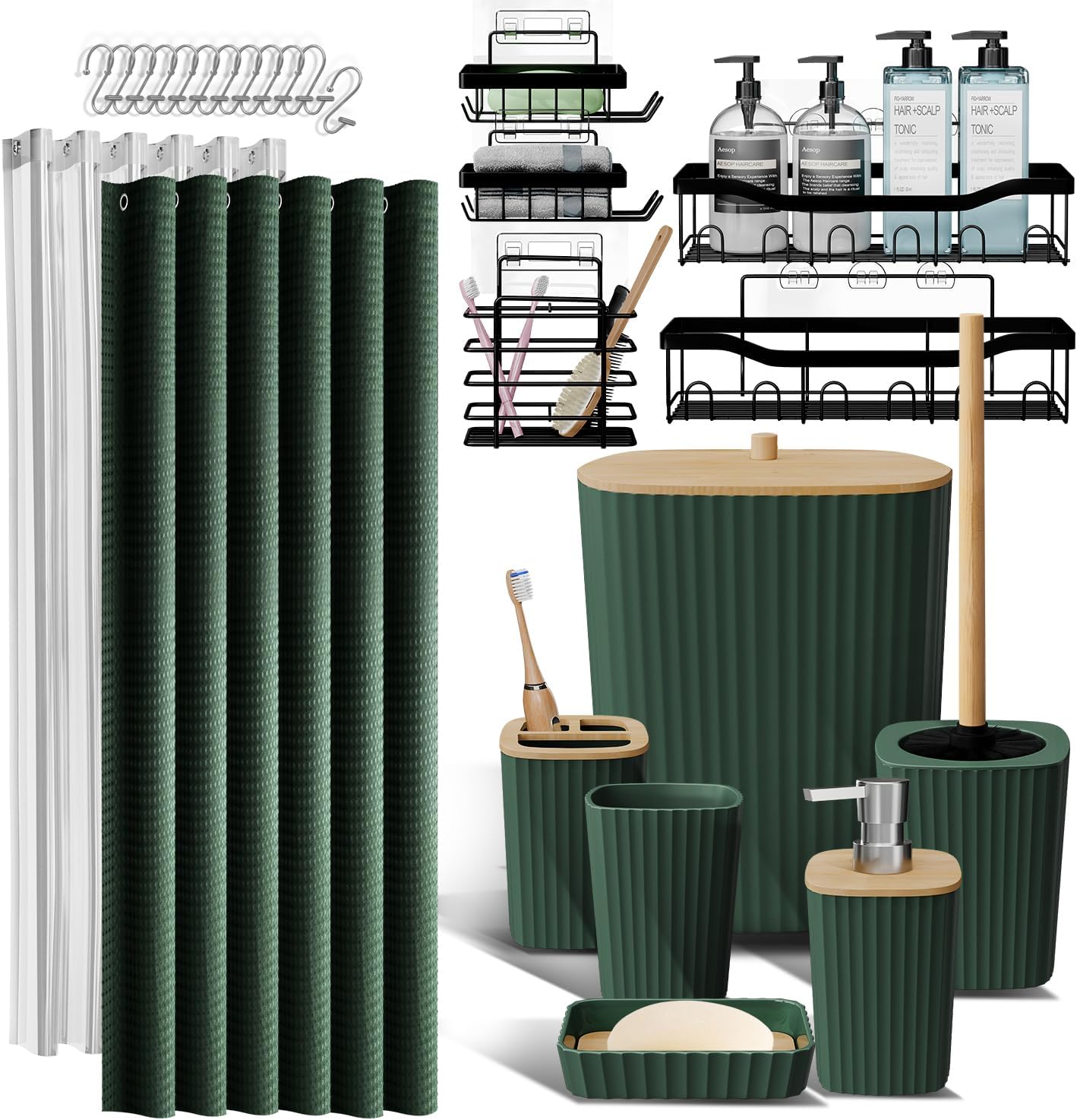 Shower Caddy and Bathroom Accessories Set for Organized Spaces