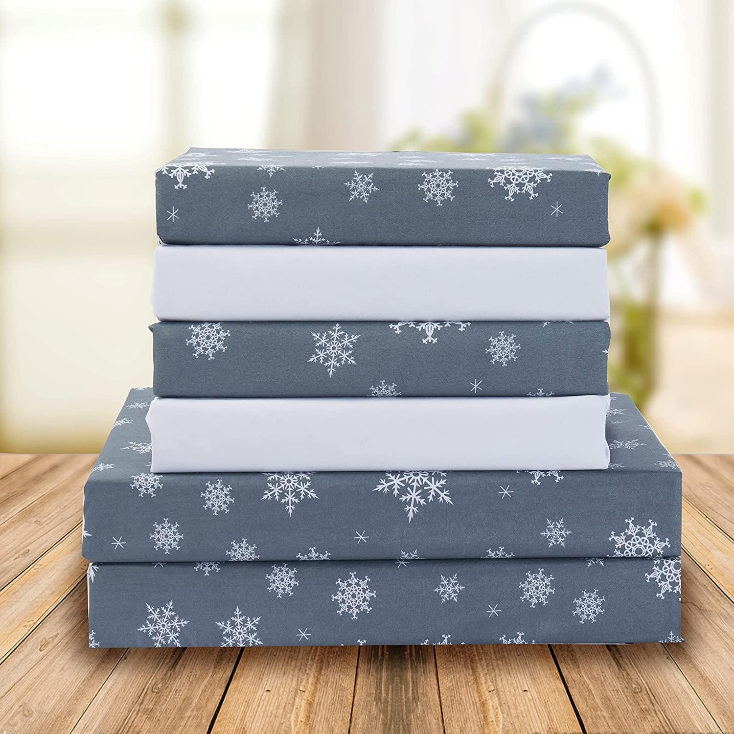 Elegant Comfort Holiday Printed 6-Piece Sheet Set for Cozy Sleep
