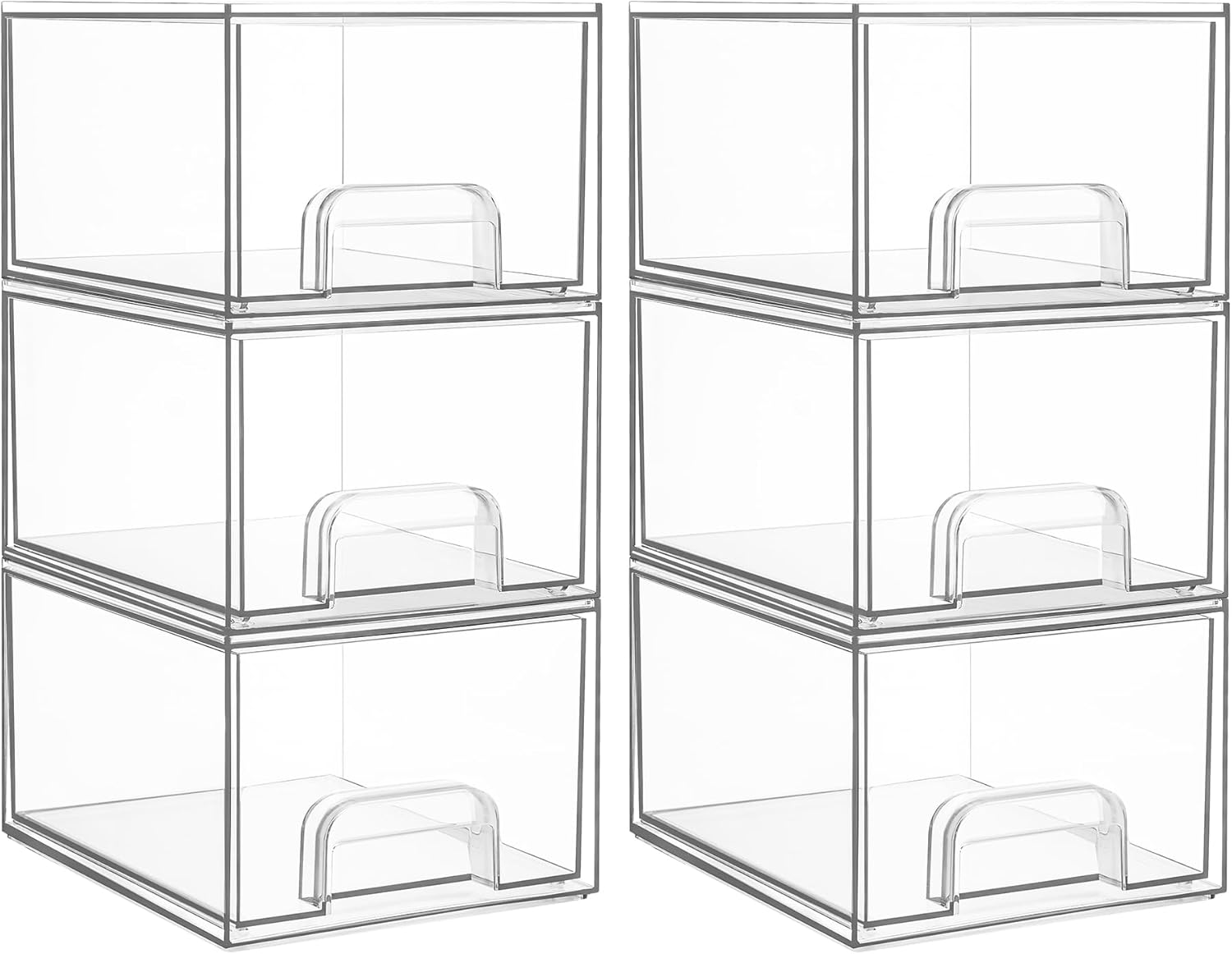 Vtopmart Clear Stackable Storage Drawers for Home Organization