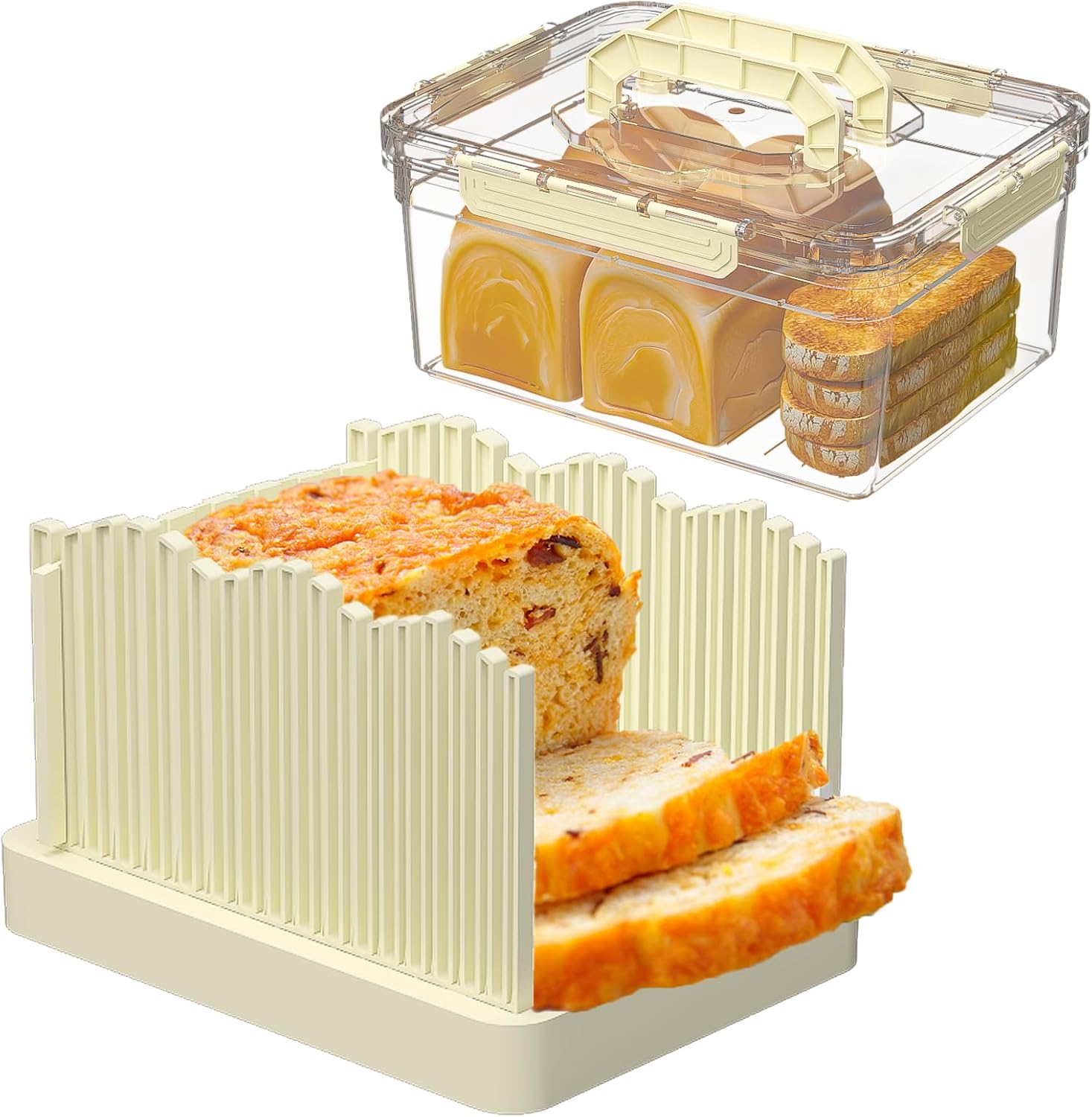 2-in-1 Bread Slicer and Storage Box for Fresh Keeping Food