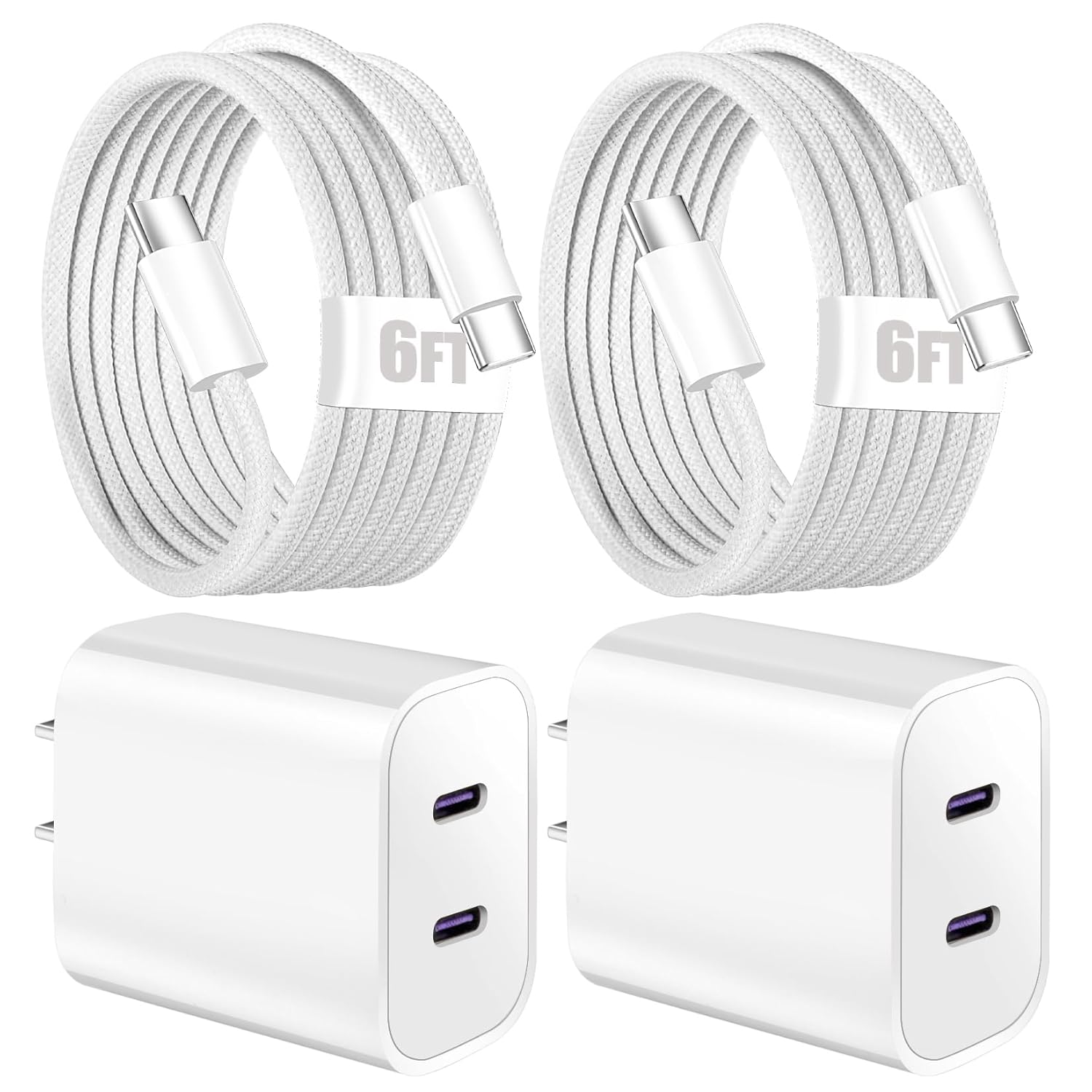 iPhone 16 Charger Fast Charging Block and 6FT Woven Cable Set