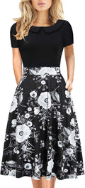 Women's Elegant Vintage Knee Length A-Line Dress - Versatile Floral