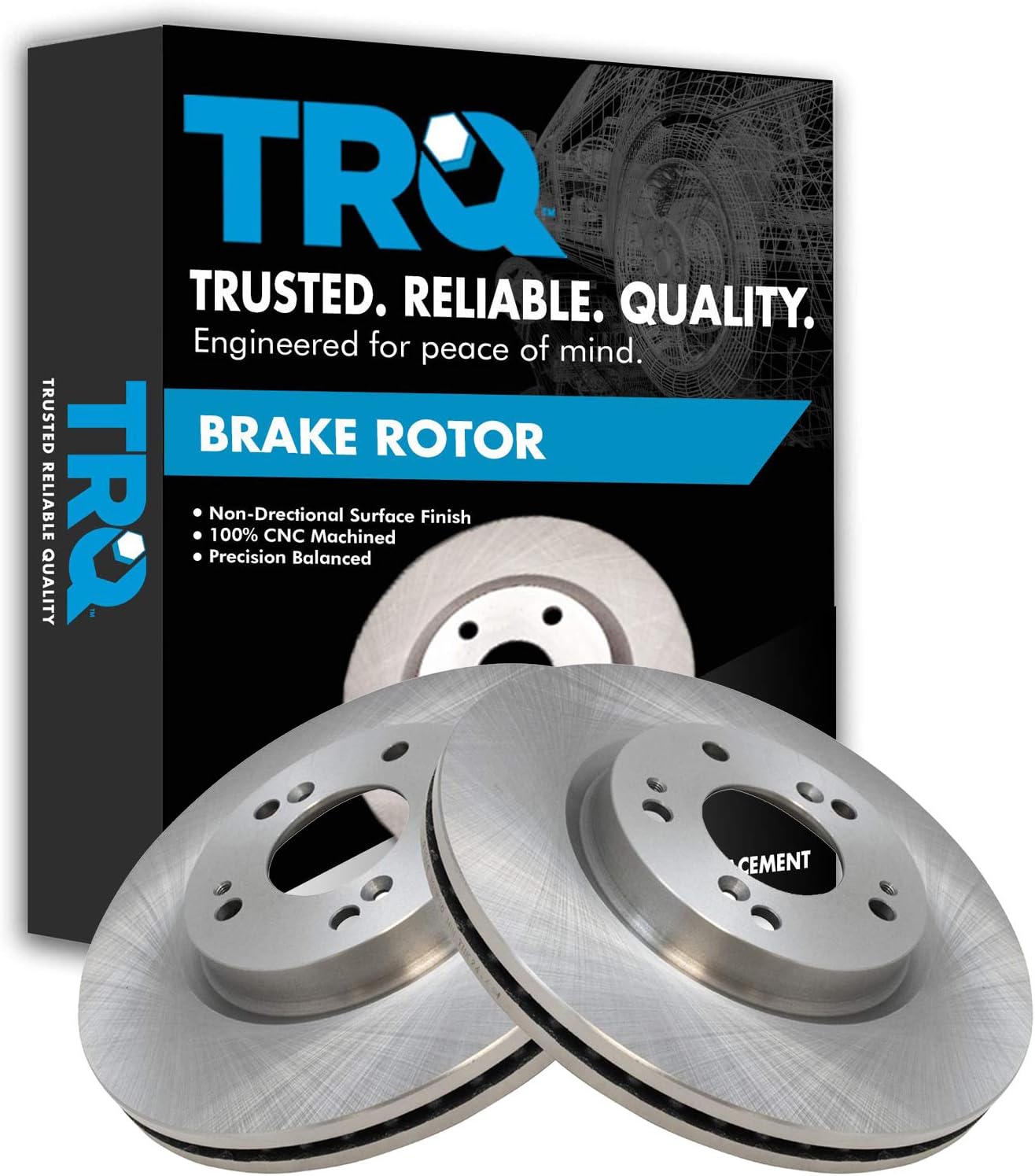 TRQ Front Disc Brake Rotor Pair Set for Avenger Caliber and More