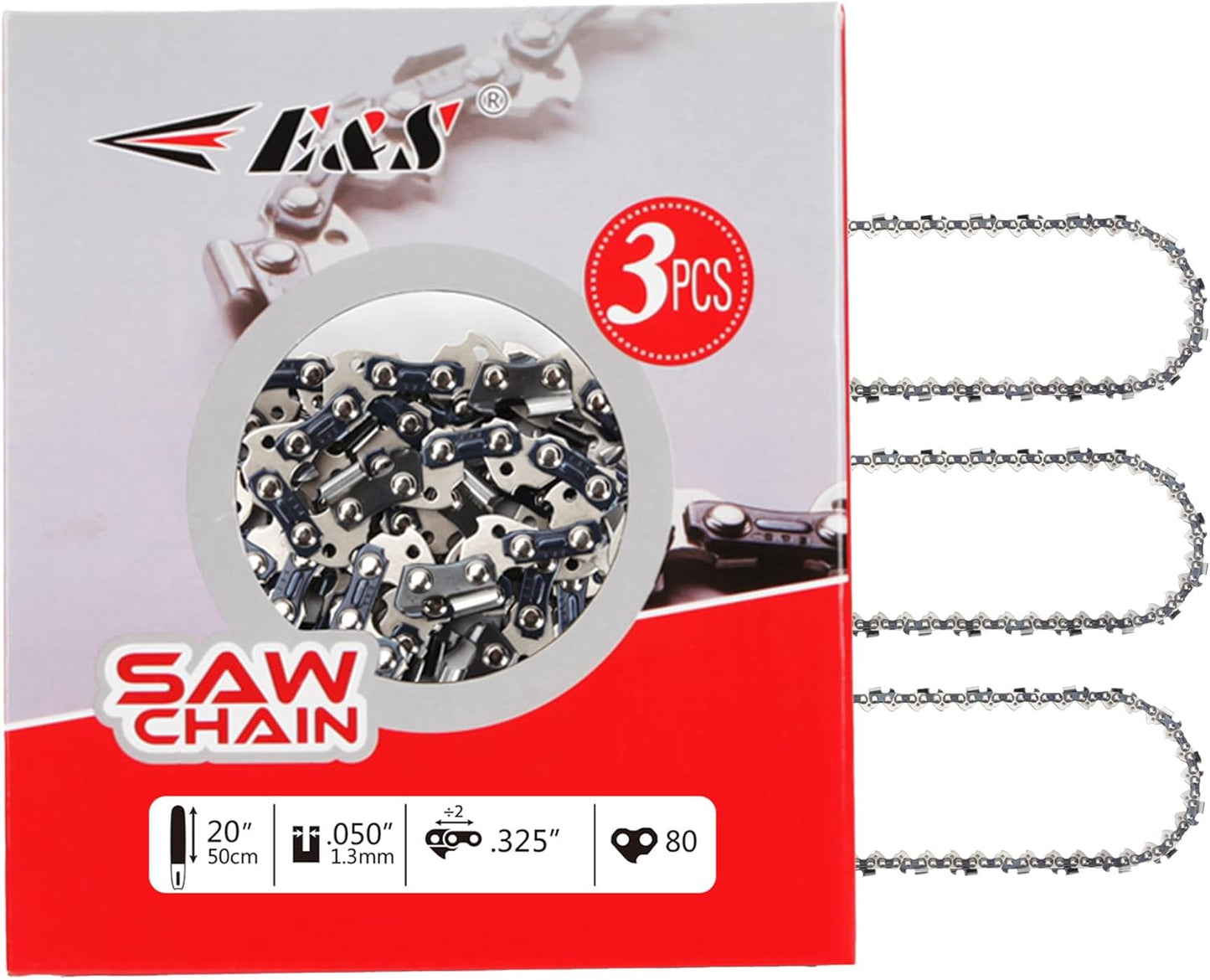 E & S 20 Inch Chainsaw Chain for Husqvarna and More Brands