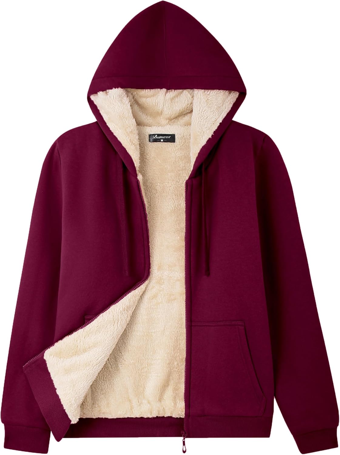 Women's Fleece Lined Zip Up Hoodie Jacket for Cozy Warmth