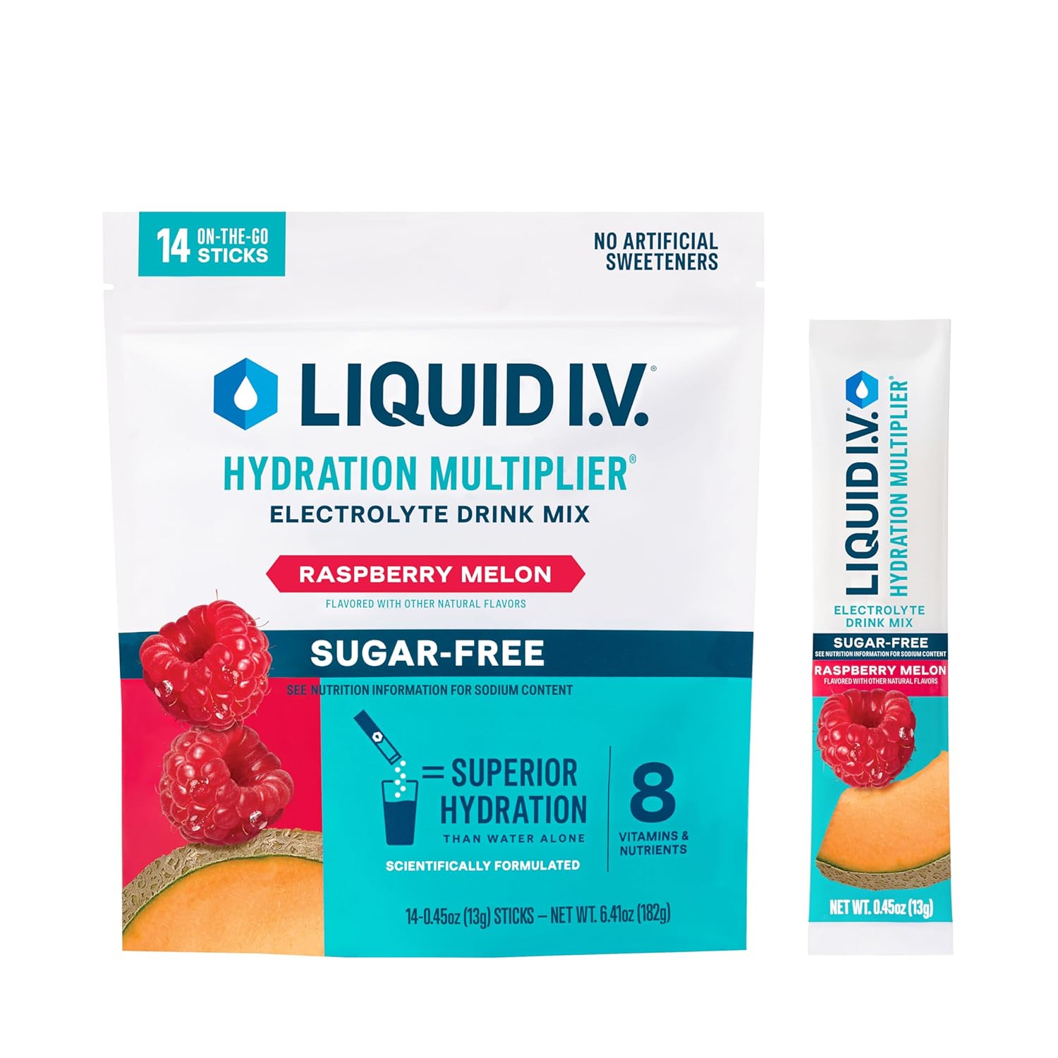 Hydration Boost: Liquid I.V. Sugar-Free Electrolyte Powder - Raspberry Melon