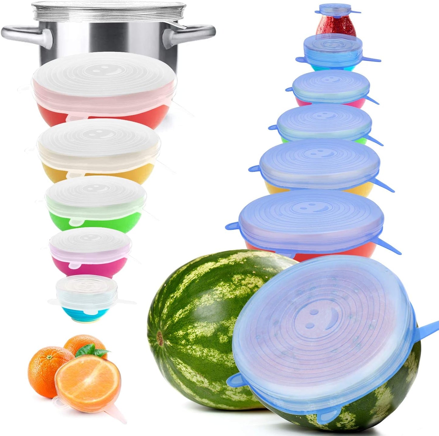 YXYL 14 PCS Reusable Silicone Stretch Lids - Keep Food Fresh!