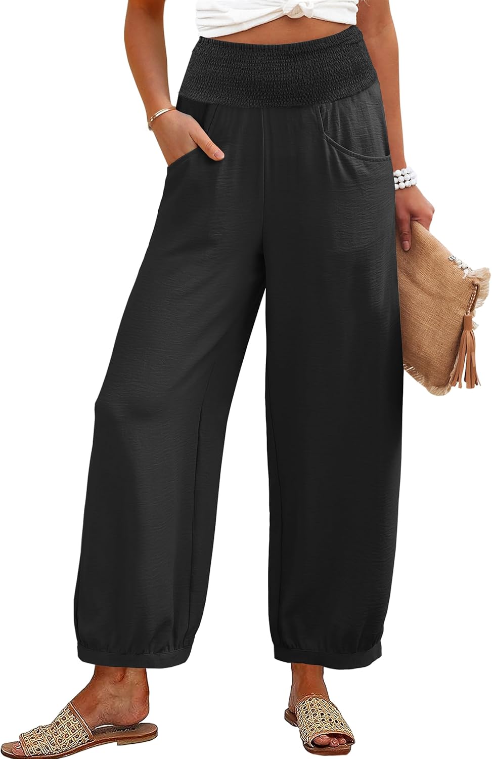 Caracilia Women Wide Leg Palazzo Pants for Summer Fun
