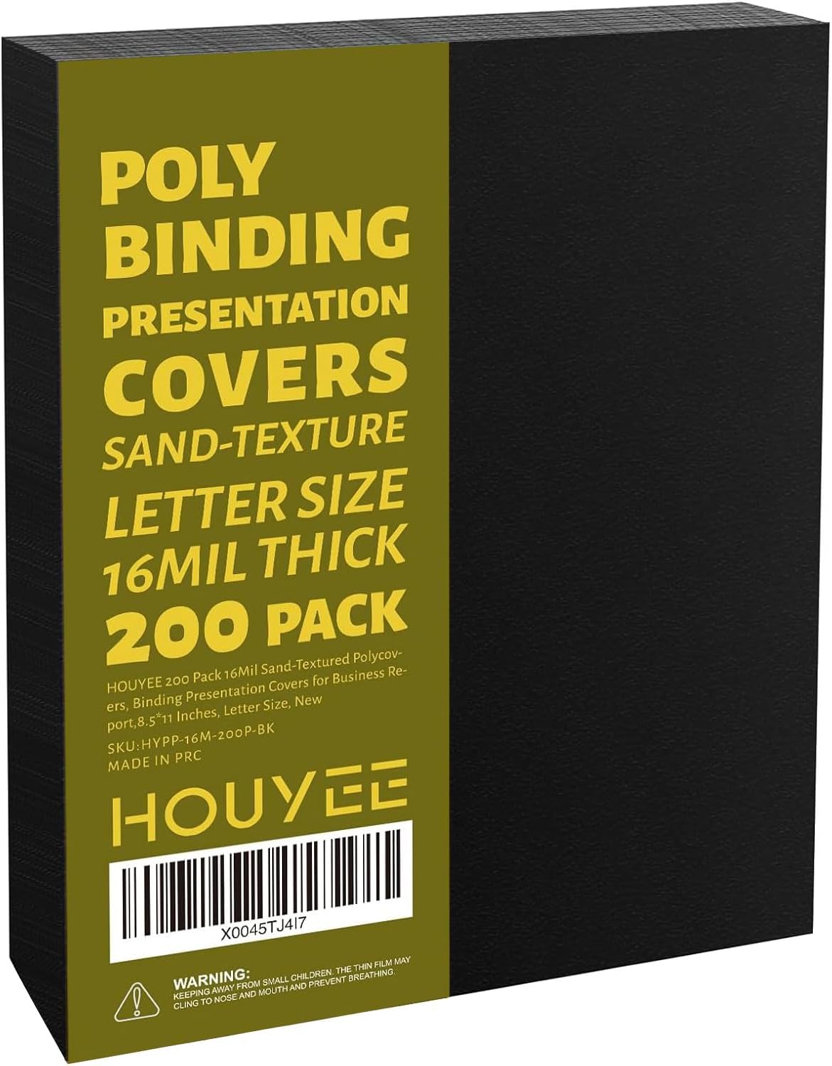 HOUYEE 200 Pack 16 Mil Poly Binding Covers for Presentations