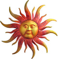 Large Metal Sun Wall Art Decor - Rustic 23.6 in Hanging Sun Face