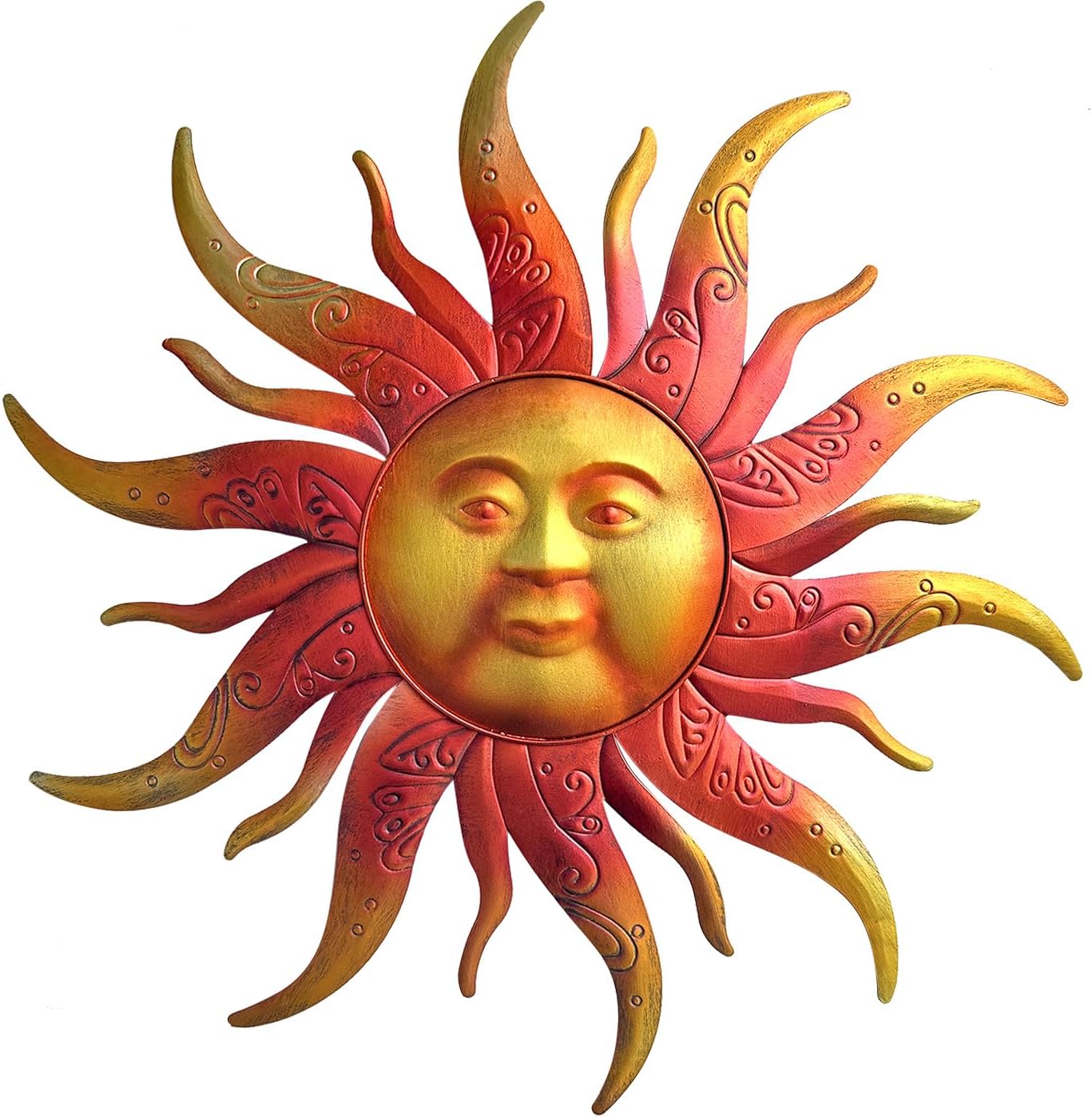 Large Metal Sun Wall Art Decor for Indoor Outdoor Spaces