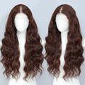 Synthetic Lace Front Wig 13x4 HD Lace Long Wavy Auburn 26in