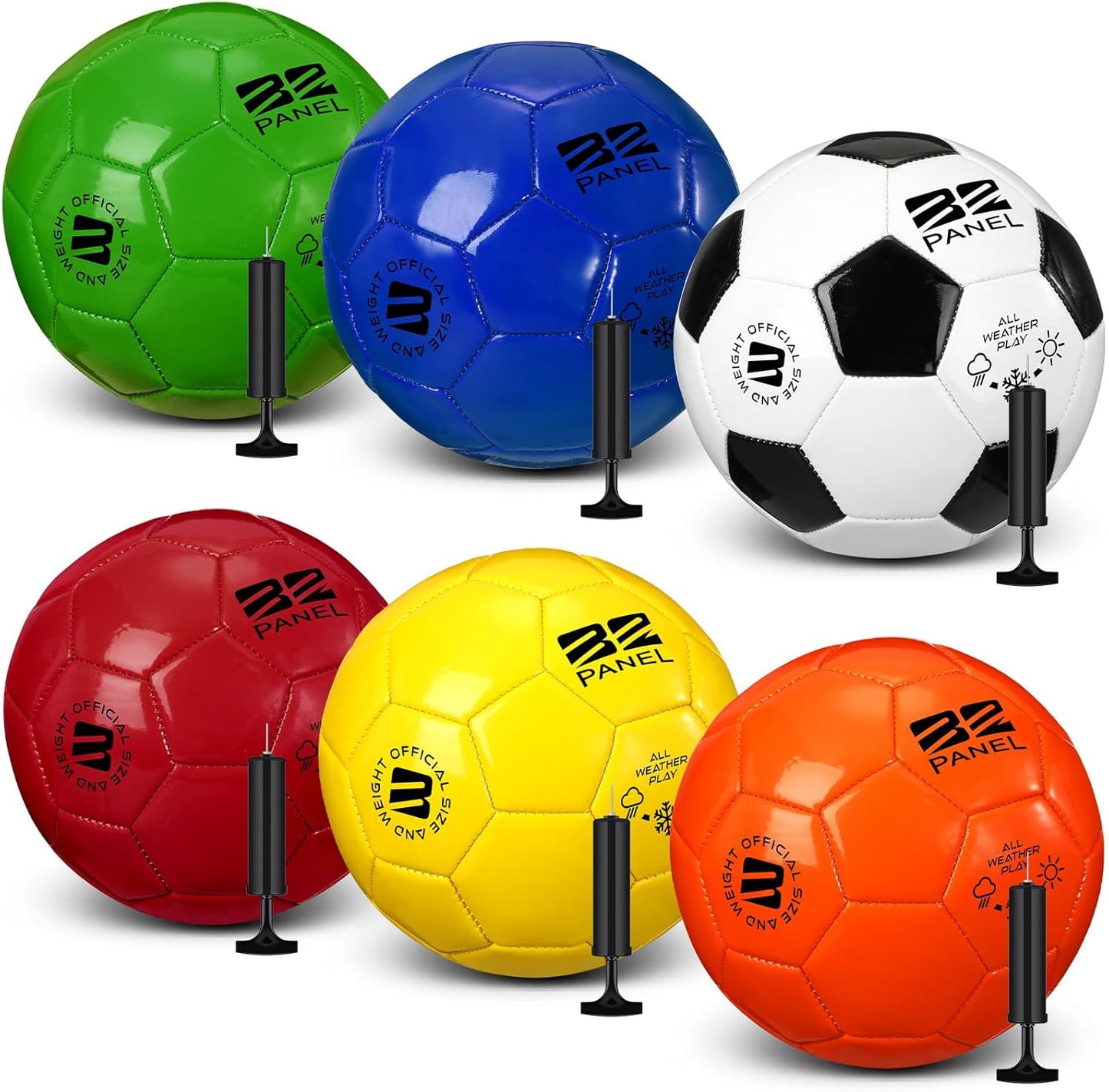 6 Pcs Operation Christmas Soccer Ball Set with Pump Needles