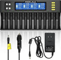 18650 Battery Charger 12+2 Bays Universal Charger - Smart LCD Display